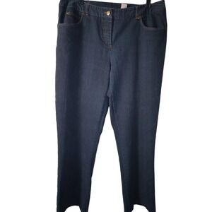 TanJay Jeans Womens 14 Blue Cotton Blend Dark Wash Straight Leg‎ Comfort